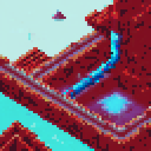 Top Down view, spaceship floor, industrial pipes, metallic panels, sRGB colors, pixel art style, background landscape