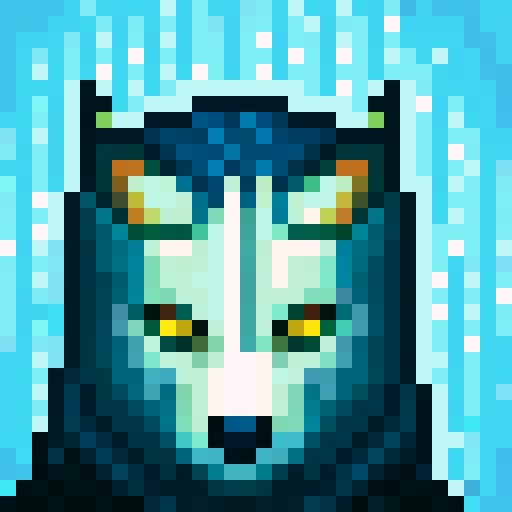 wolf avatar, portrait, glowing eyes