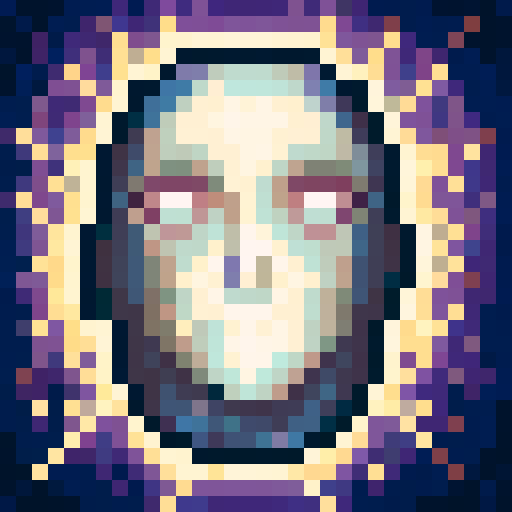 Time stop, frozen in time as a 32x32 pixel game icon,rendered with skillful pixel art in sRGB colors, captured in a close-up portrait.