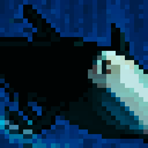 great white shark, close up, portrait, skill art, game icon, 32x32 pixel art, sRGB