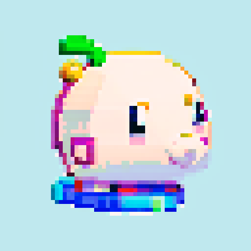 Pixel art snail sprite in a realistic pose, cartoony style, inspired by Super Auto Pets and Paper Mario, cute but not childish, no border, sRGB PNG