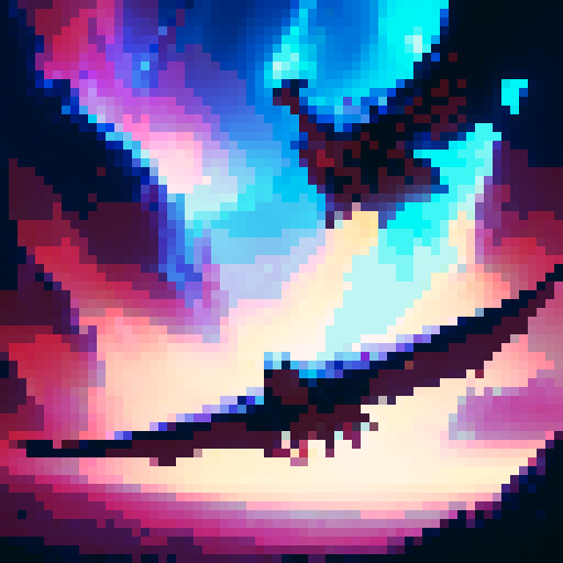 powerful, majestic, crimson dragon soaring through cosmic abyss, fiery breath illuminating starry galaxies, intricate scales glimmering with ethereal magic, ancient runes adorning its colossal wings, evoking a sense of epic fantasy RPG adventure