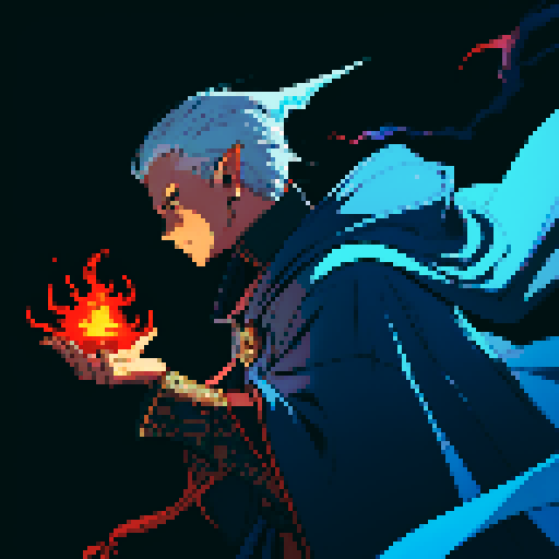 sideview wizard character sprite in the style of diablo 2