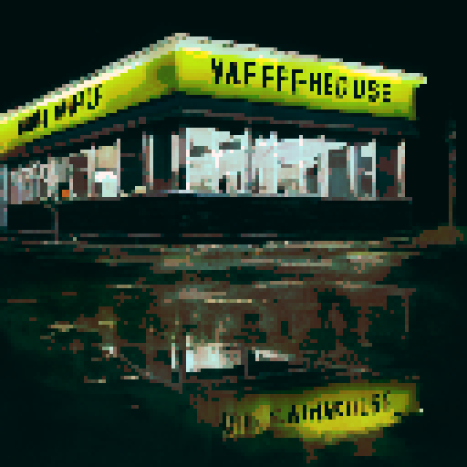 Waffle House on a black background