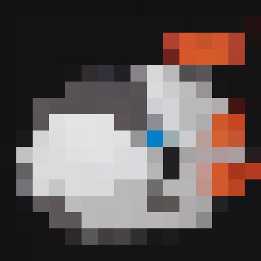 whale with white fur and red fins. blue eyes pokemon style