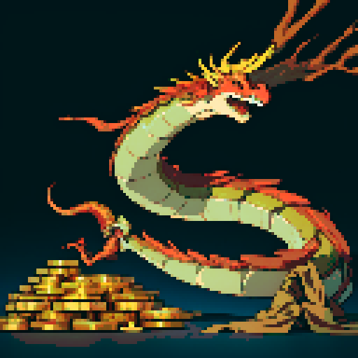 dragon, hoard of gold coins, dragon laying on pile of gold coins, dragon lounging, dragon alone, full-body image of dragon