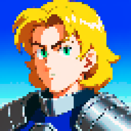 Knight in armor. 80s Anime style 