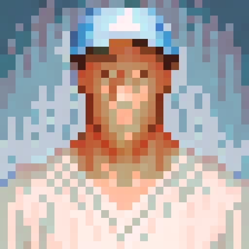 pixel portrait, professional golfer Scottie Scheffler, game icon, 32x32 pixel art, sRGB, skill art, close up, portrait