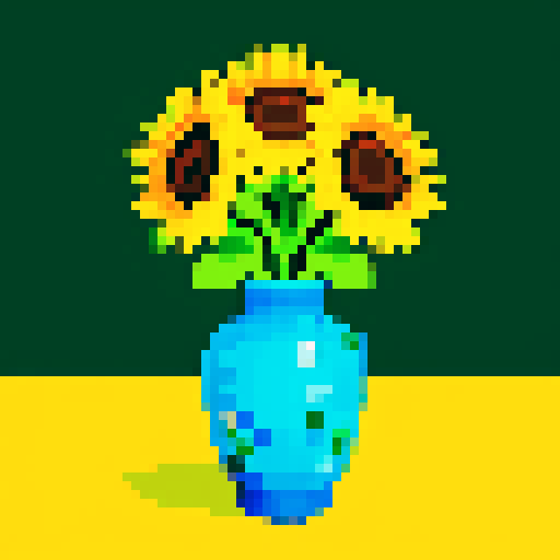 vase of sunflowers