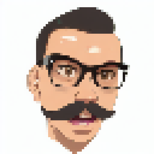 man with moustache and glasses