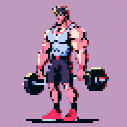 Muscular figure lifting weights