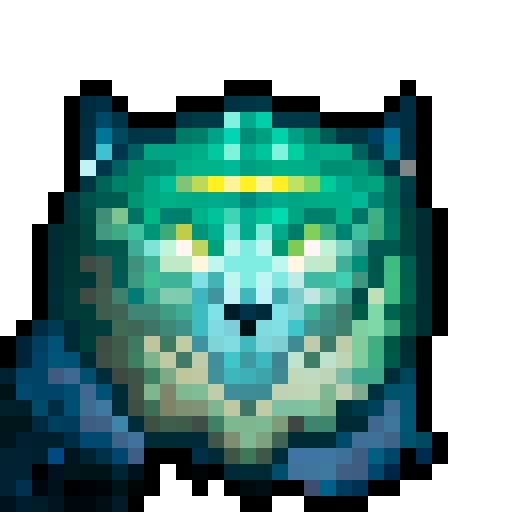 Wolf avatar, portrait, glowing eyes, plain background