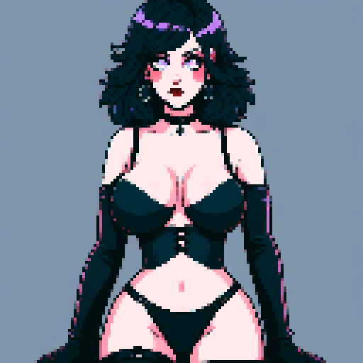 busty goth, nude curvy goth, cute goth woman, with black hair, nude breast, beauty photo, glamour shot, avatar portrait