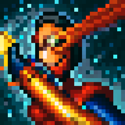 A female bounty hunter, mid-30s, 5'7", athletic build, with shoulder-length Midnight Blue (#191970) hair streaked with Royal Blue (#4169E1) highlights. She exudes strength and agility in an action pose with a determined expression. Her armor blends Dark Slate Blue (#483D8B) and Neon Cyan (#00FFFF) highlights, Steel Gray (#B0C4DE) gauntlets and shin guards, with a Charcoal Black (#333333) underlayer. She wields an Energy Blade glowing Electric Blue (#7DF9FF) and a Plasma Gun in Matte Black (#0000