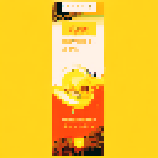 Close-up anime-style pixel art portrait of a juicy, ripe mango exploding into a vibrant splash of golden yellow and orange, with droplets of sweet nectar and pulp flying through the air.