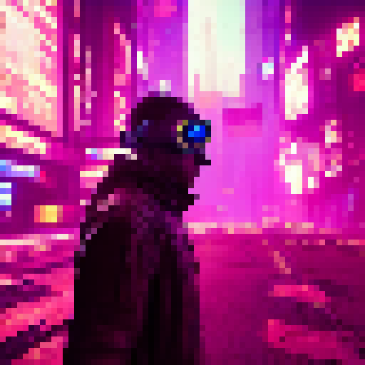 glitched man cyberpunk theme with night goggles
