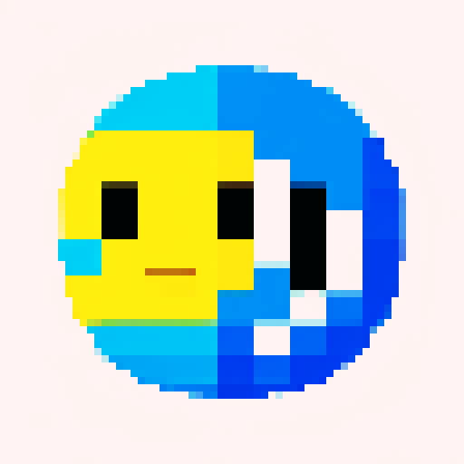 blue and white pacman