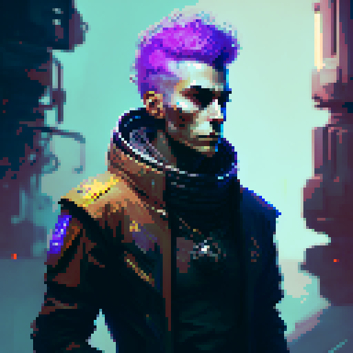 Cyberpunk Necromancer Male Portrait
blue gray purple