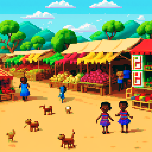 African market full of life