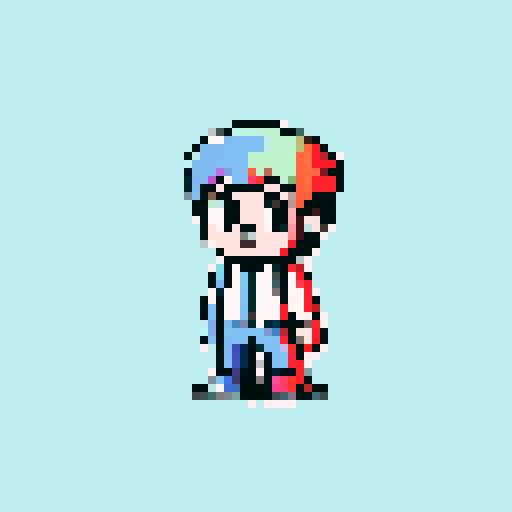 pixel art with a white background and a contour for the shape