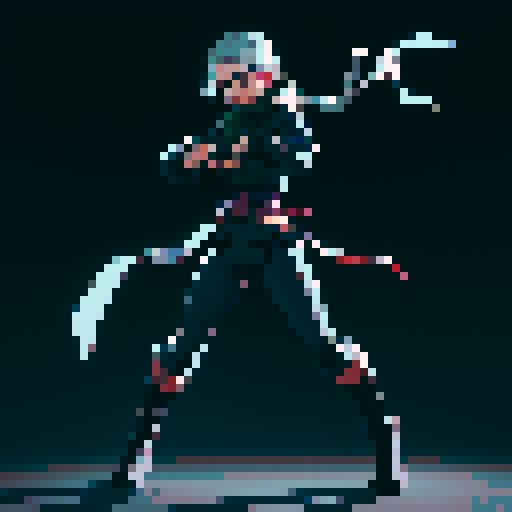 Full-body image of a rogue ready to fight