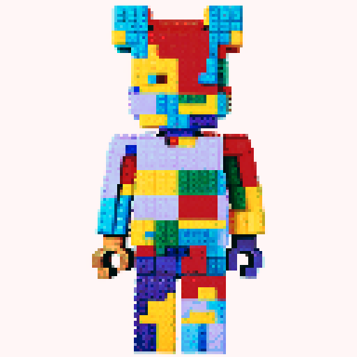 colorful pixel lego blocks arranged in a playful, vibrant composition, showcasing the intricate details and vibrant colors of pixel art in the sRGB color space