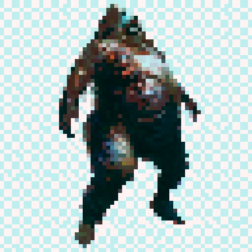 fat deformed zombie walking to attack