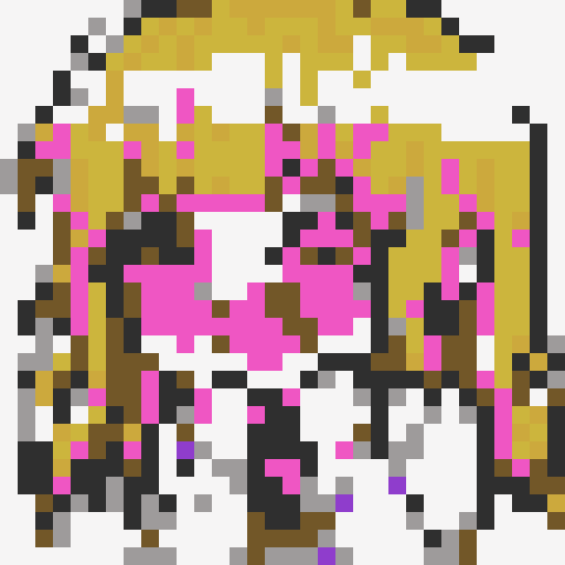 shy anime girl with rosy cheeks, blushing and surrounded by delicate, pixelated cherry blossoms