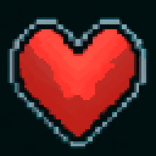 2d, pixel art, red shades, detailed border