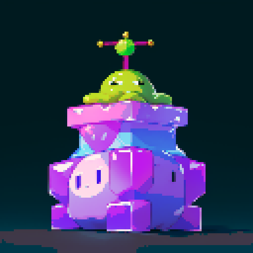 Slime cube wearing crown