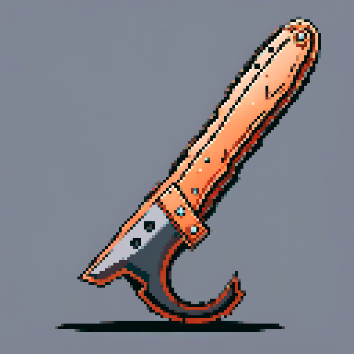 I want just the cutting blade of an chainsaw constructed out of copper and gems. I want this object usable an asset in a videogame, meaning only one object per image, outlined with a strong black stroke, on a solid-color background.