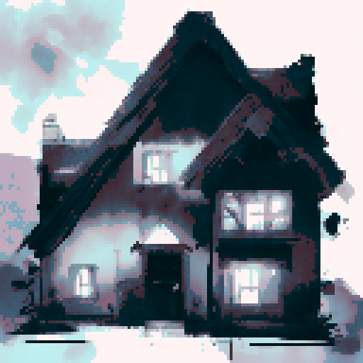 Scary building interior silhouette dark