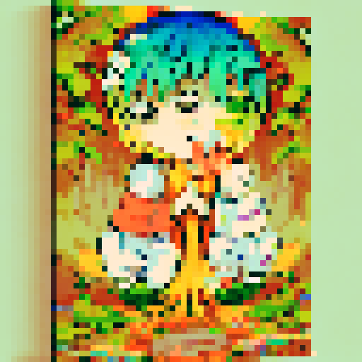 Create images with twinflames incorporated in the painting of yin and yang in middle and maybe gaia tree forming twinflames having their arms around yin and yang symbol?