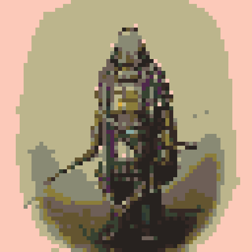 historically accurate muromachi samurai in traditional armor, roguelike rpg full-body sprite