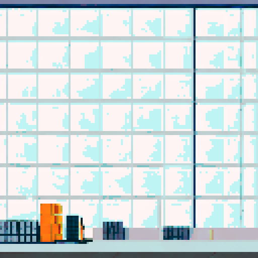 Factory storage facility with shelves of boxes And forklift