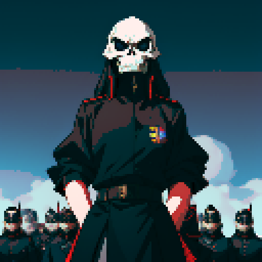 Evil army, black uniforms, evil soldiers, skull masks