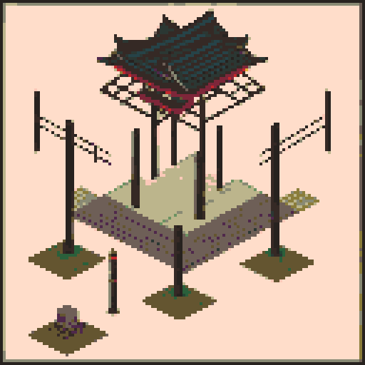 muromachi feudal japan minimalist seamless torii tileset