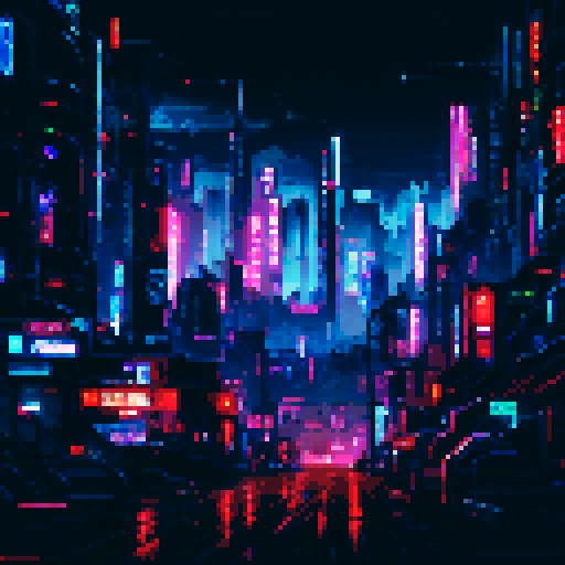Cyberpunk city at night, cinematic