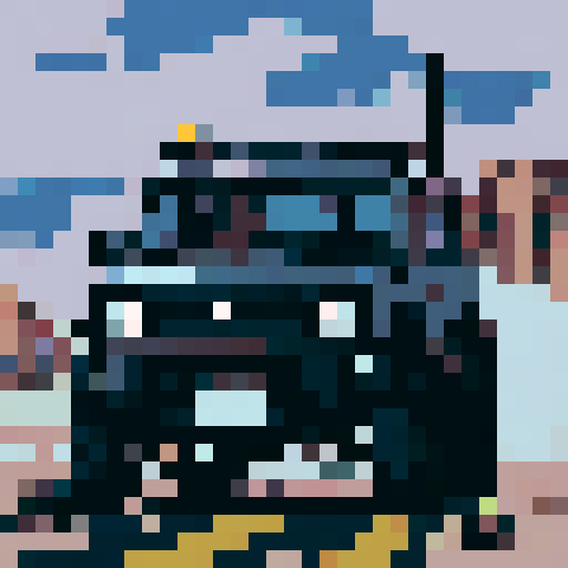 A back Suzuki Jimny in desert