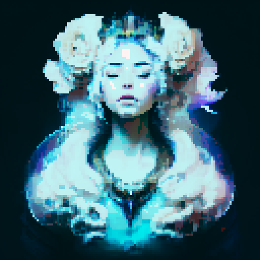 Same image but with the character with her eyes opened.