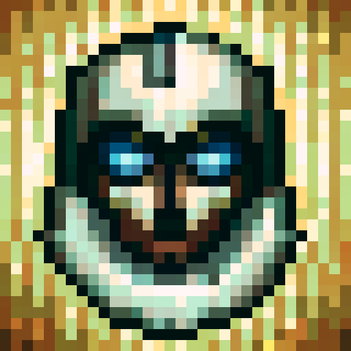 "Craft a wooden bow with intricate carvings and a smooth finish, showcasing the artisan's skill in a 32x32 pixel art close-up portrait fit for a game icon."