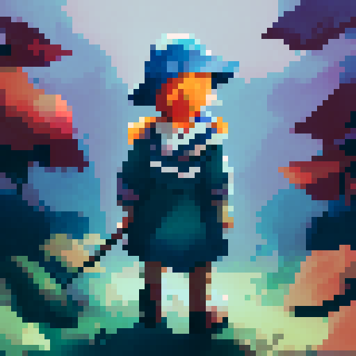 Dark night time in the forest background, midnight, dark forest, profile picture, young girl, rounded face, blue eyes, short black hair, white shirt, beige hat, red neck ribbon, holding an incense stick