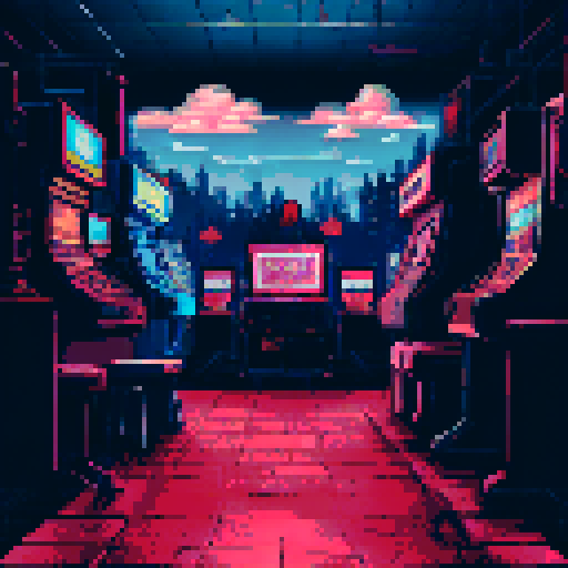 I want you to make a very detailed and big background for a landing page. The page is called Arcade Finance so it has to be of an Arcade and very broad