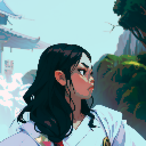 Southeast Asian woman, long wavy hair, White skin, round face, black eyes, age 20, wearing a robe, make a blank face