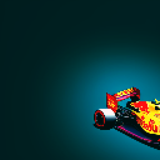 Formula 1 red bull car, full car in view, close up, driver in seat, blue sky background in Monaco