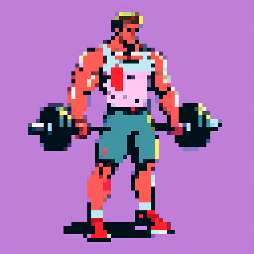 Muscular figure lifting weights