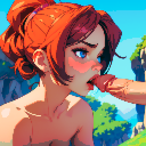 sexy naked woman giving blowjob to penis, oral sex, realistic porn