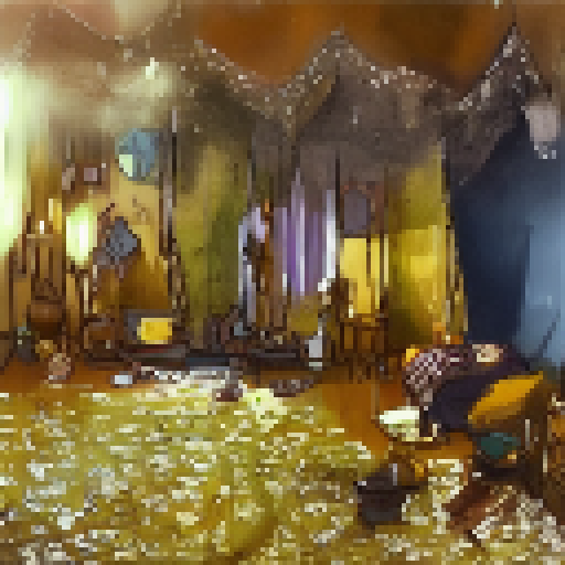 smooth low-quality wide shot of laggy webcam stream screencapture of a dreadlocked religious commune that looks like a hoarder's damp smokey campy colorful living room with interior wooden panel walks and grandma lamps and 3 ceiling fans across and down on the floor they make complex Catholic-Christian theologically interesting pillow-forts, pillow forts, many varieties of pillows, angled shot from ceiling down sweeping down like tarkovsky at the old brown sunken couch, they sit looking up gazin