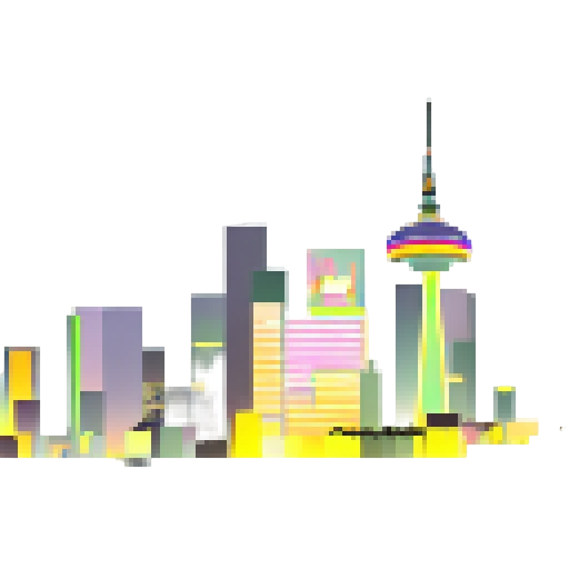 Pop Art meets Graffiti in a bustling, neon-lit cityscape of skyscrapers and street vendors.