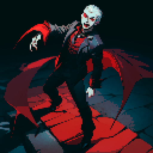 blood splatter, vampire attack, dynamic, vampire claws, vampire fangs, blood, full-body image, male, male vampire, man, full-body